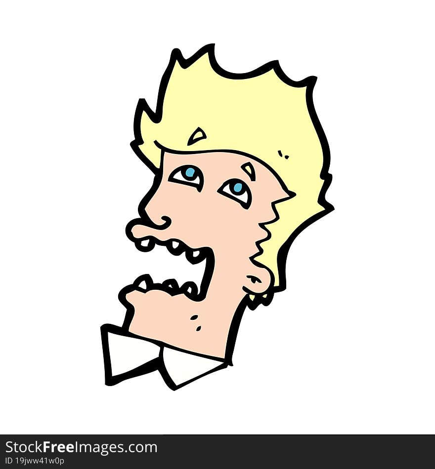 cartoon frightened man