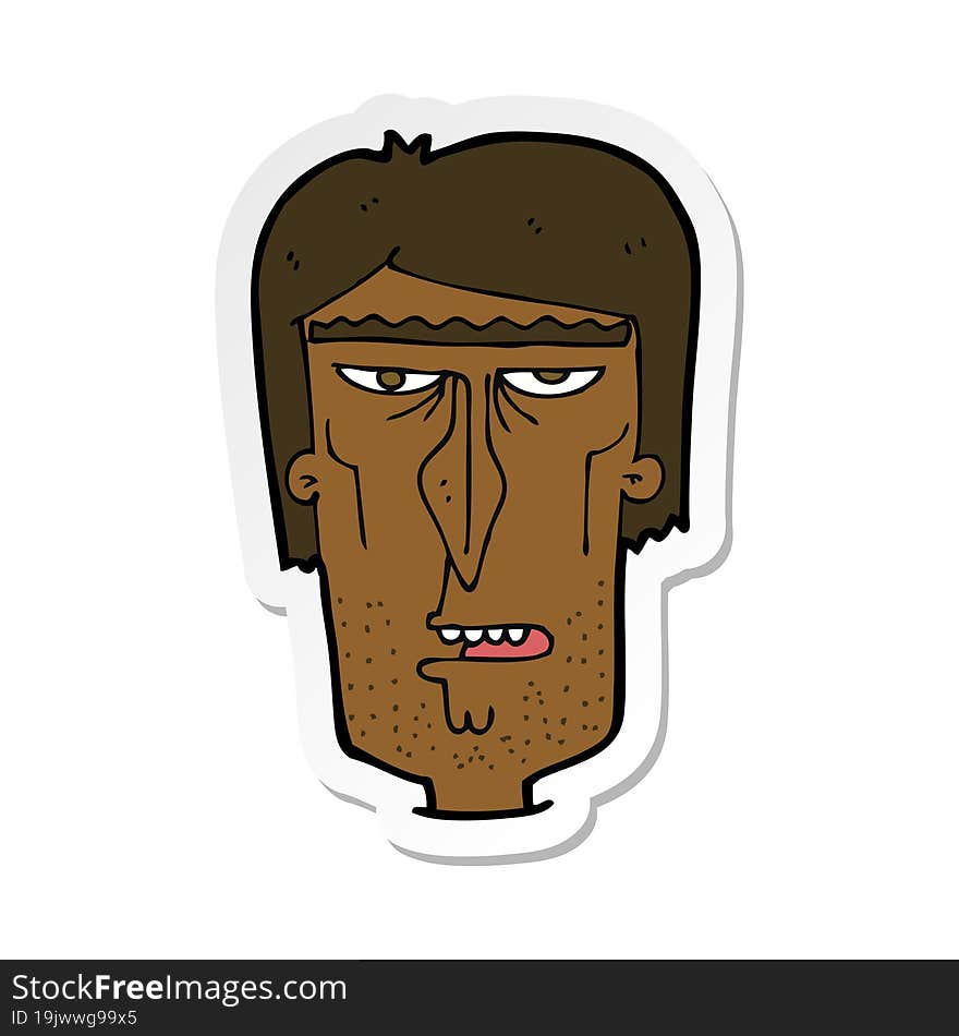 Sticker Of A Cartoon Angry Face