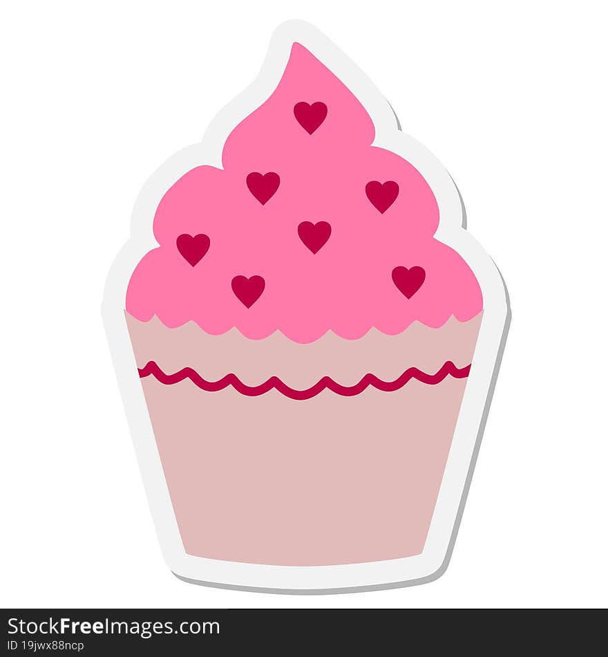 valentine cup cake sticker