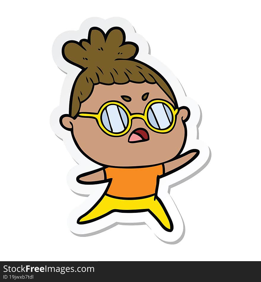 sticker of a cartoon annoyed woman