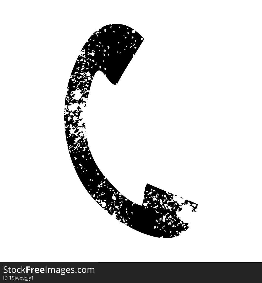 distressed symbol telephone handset