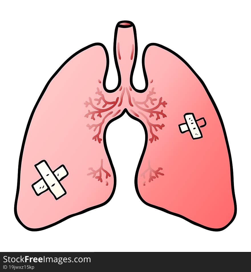 cartoon lungs. cartoon lungs