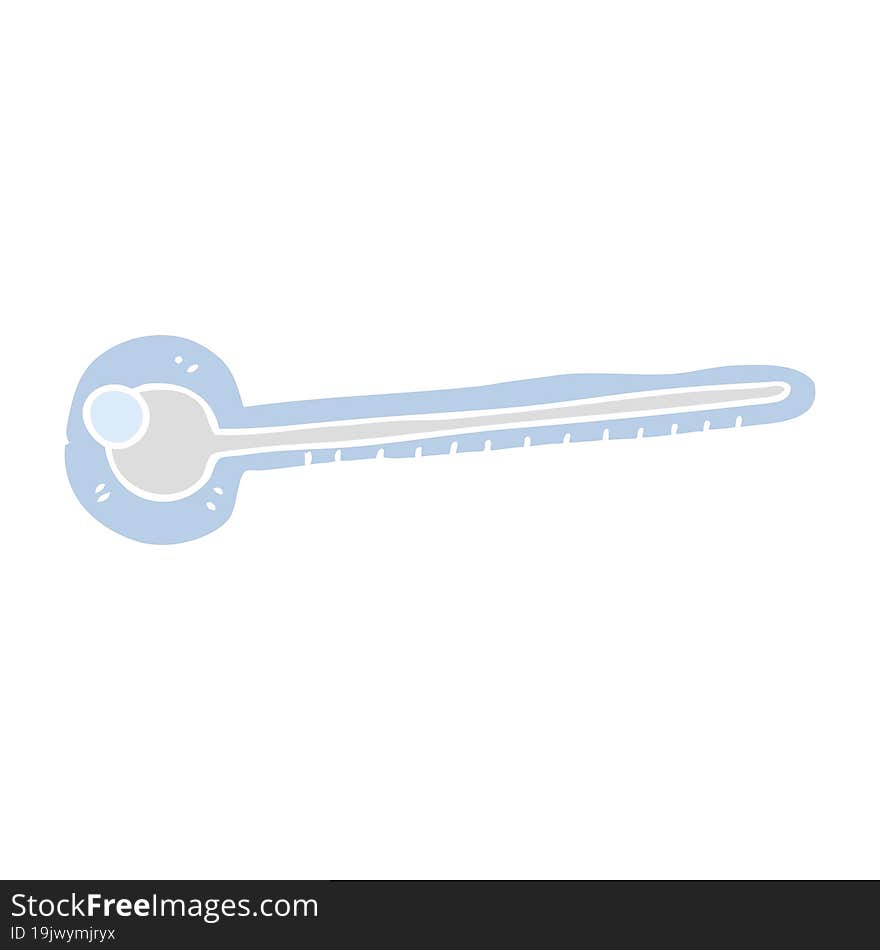 flat color illustration of a cartoon thermometer