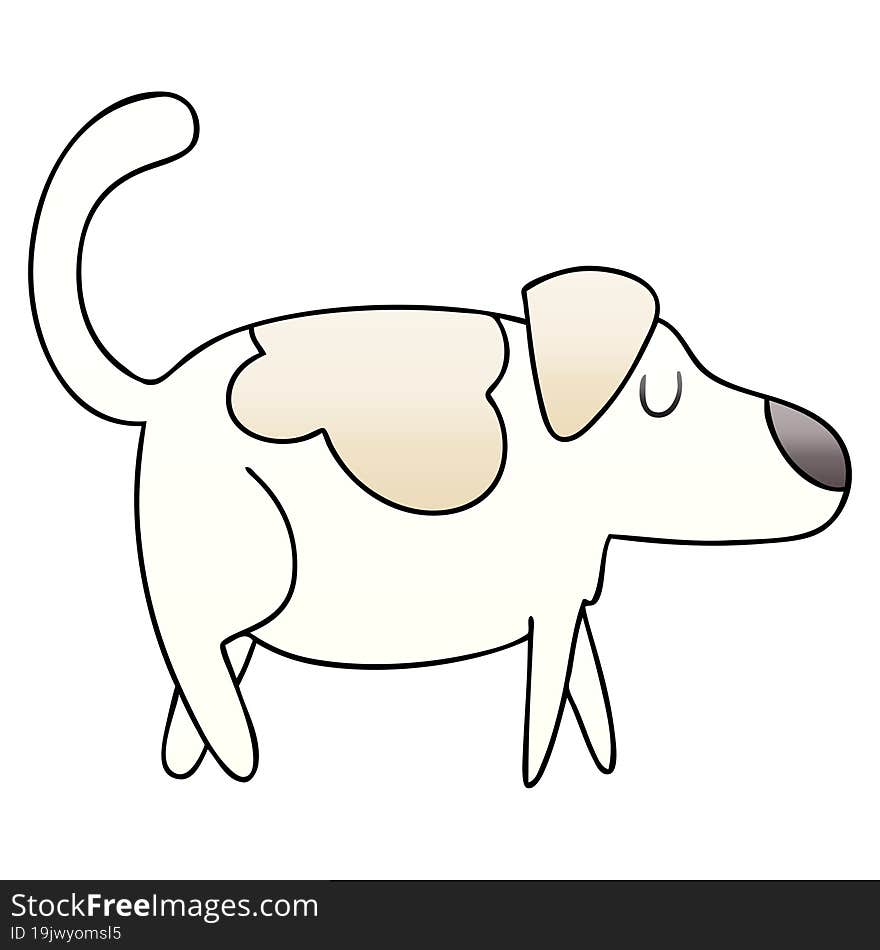 quirky gradient shaded cartoon dog