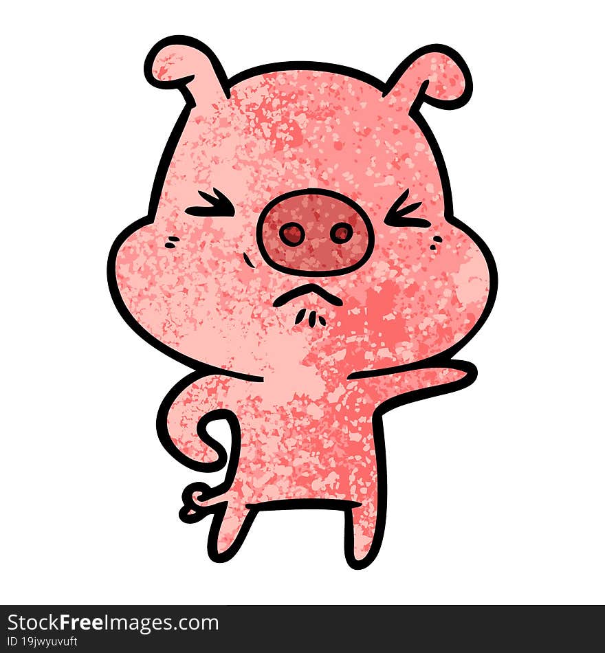 cartoon angry pig. cartoon angry pig