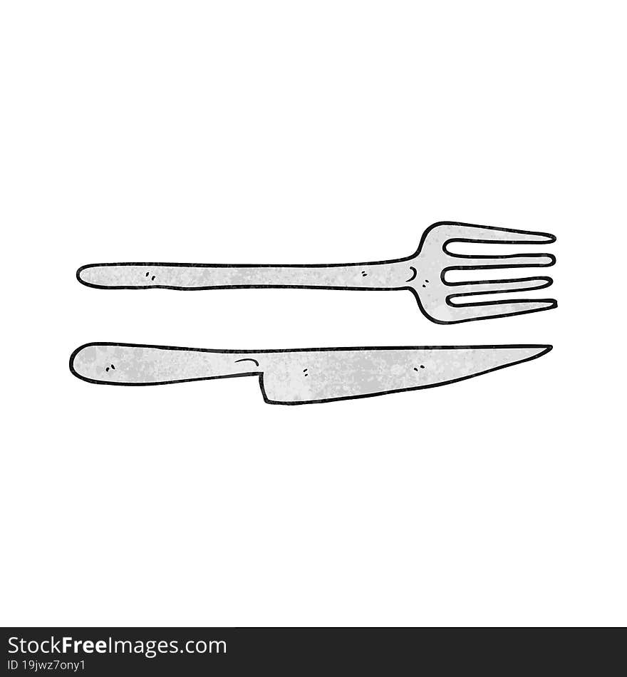 Textured Cartoon Knife And Fork