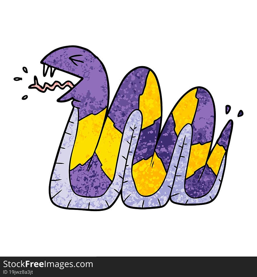 cartoon hissing snake. cartoon hissing snake