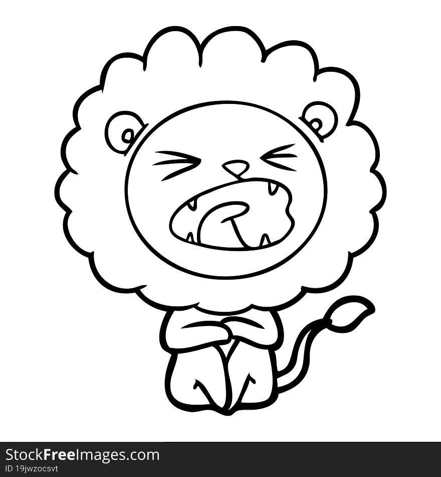 cartoon angry lion. cartoon angry lion