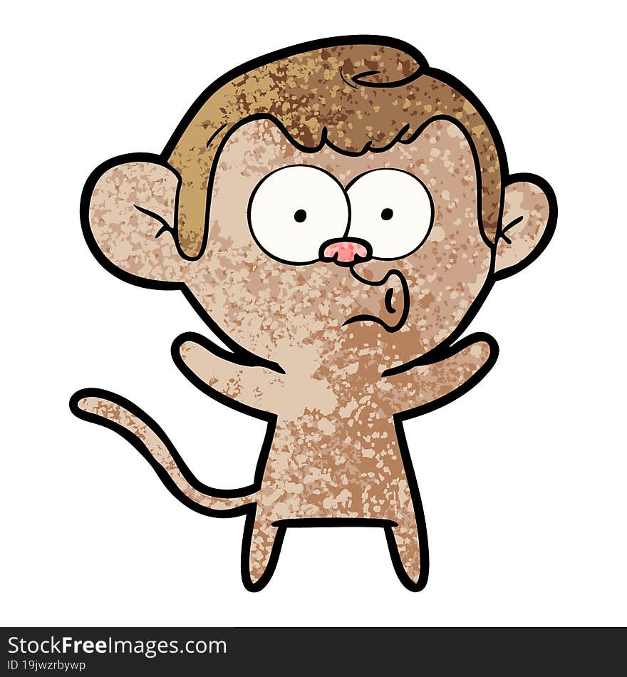 cartoon surprised monkey. cartoon surprised monkey