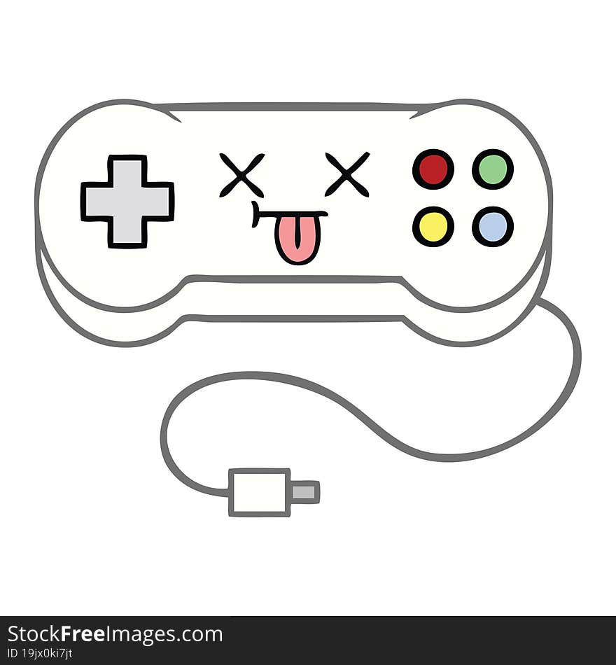 cute cartoon of a game controller. cute cartoon of a game controller