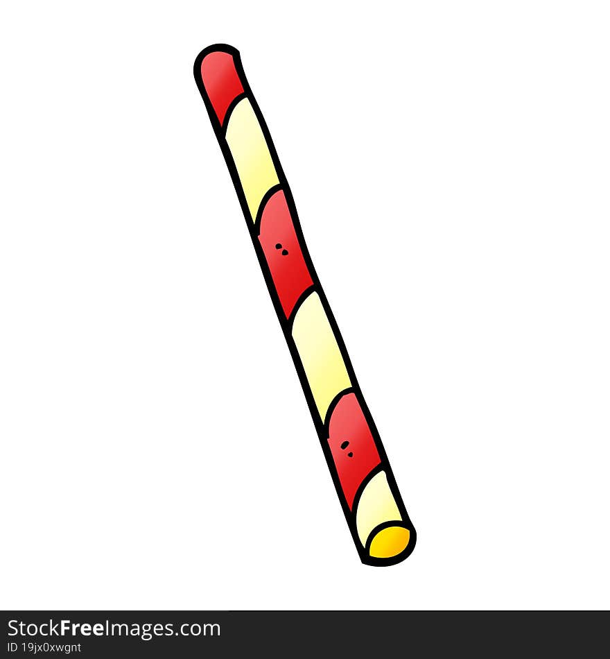 cartoon doodle striped straw