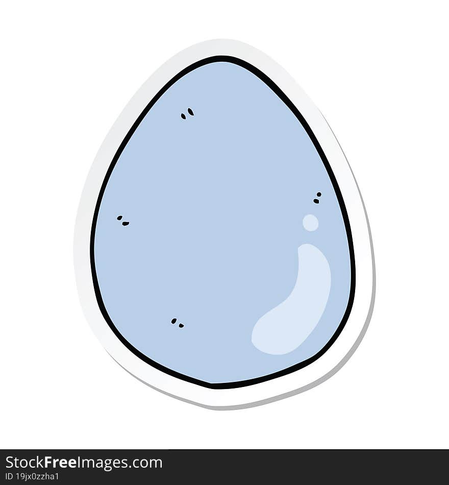 Sticker Of A Cartoon Egg