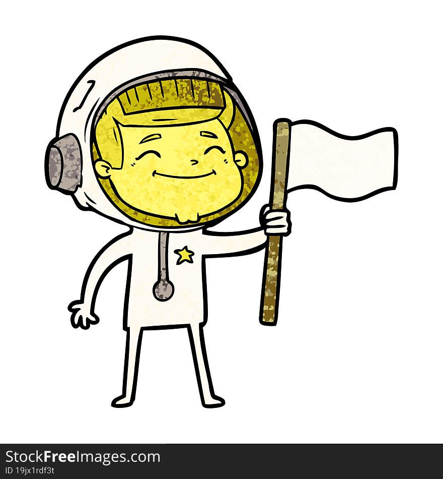 happy cartoon astronaut. happy cartoon astronaut