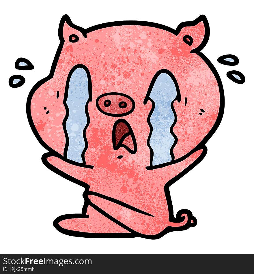 crying pig cartoon. crying pig cartoon