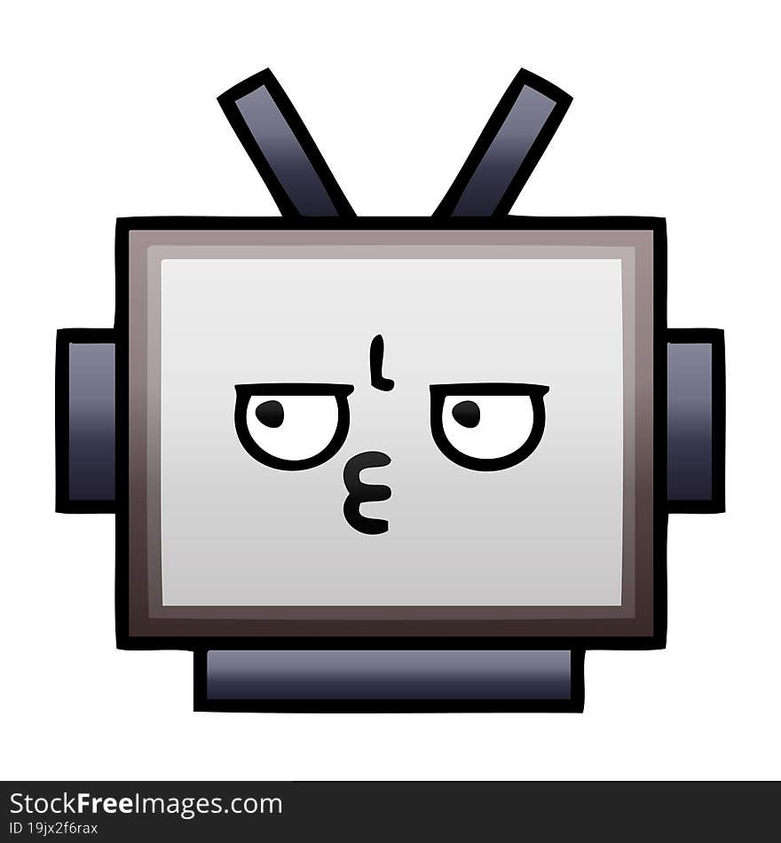 Gradient Shaded Cartoon Robot Head