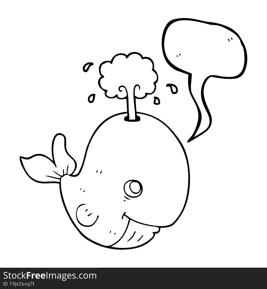 speech bubble cartoon whale spouting water