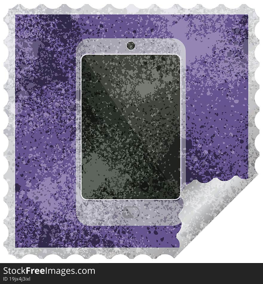 cell phone graphic vector illustration square sticker stamp