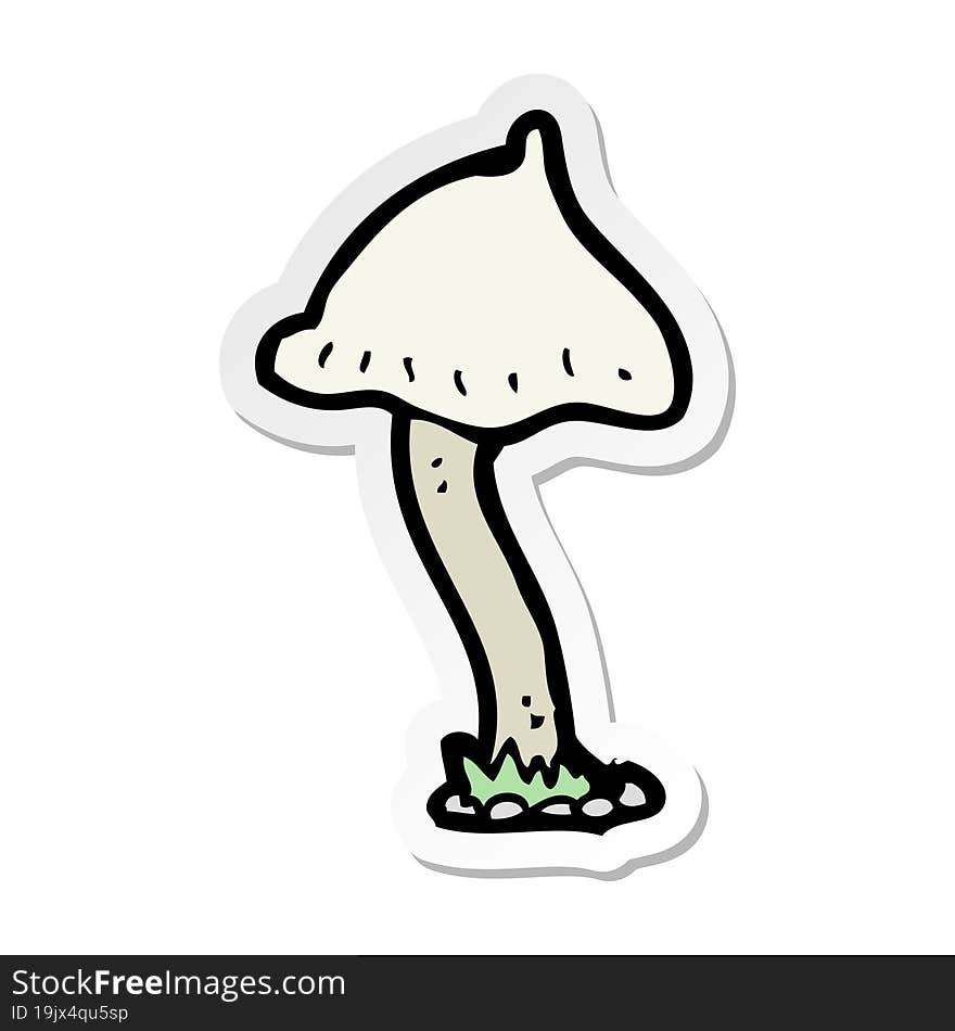 sticker of a cartoon mushroom