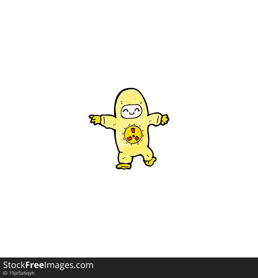 cartoon man in radiation suit