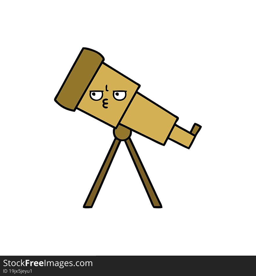 cute cartoon of a telescope. cute cartoon of a telescope