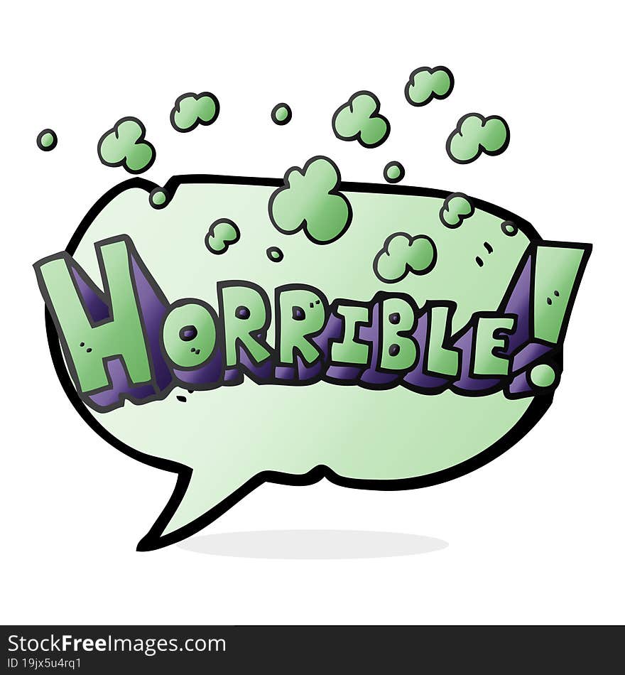 Speech Bubble Cartoon Word Horrible