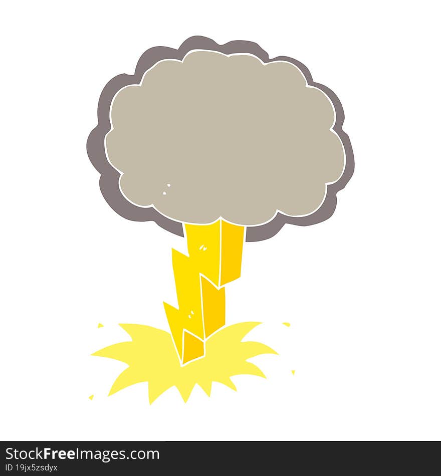 flat color illustration of a cartoon lightning bolt