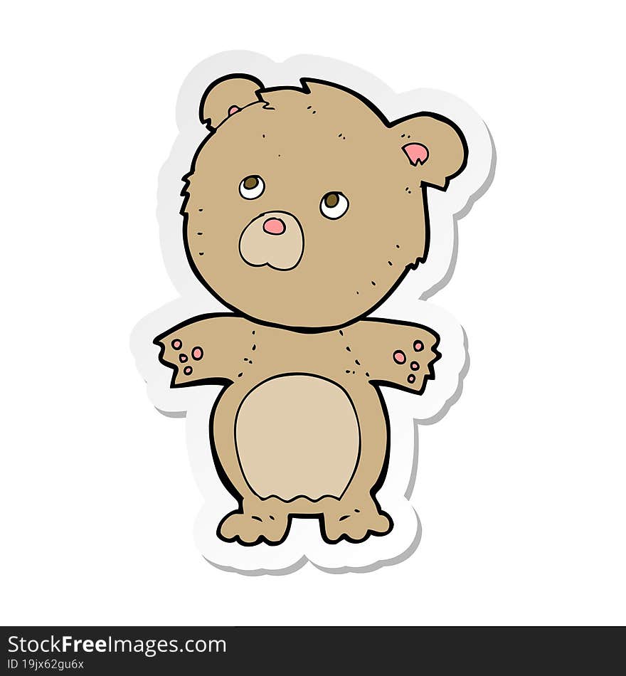 sticker of a cartoon funny teddy bear