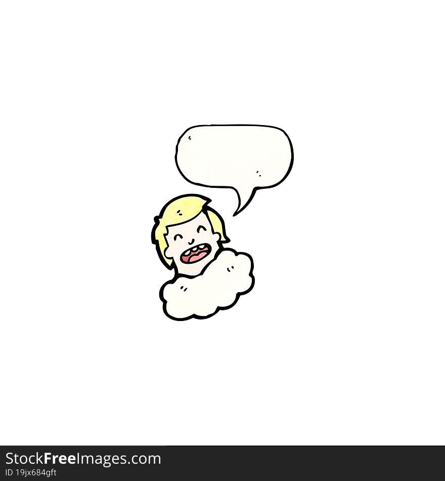 Talking Head In Cloud Cartoon