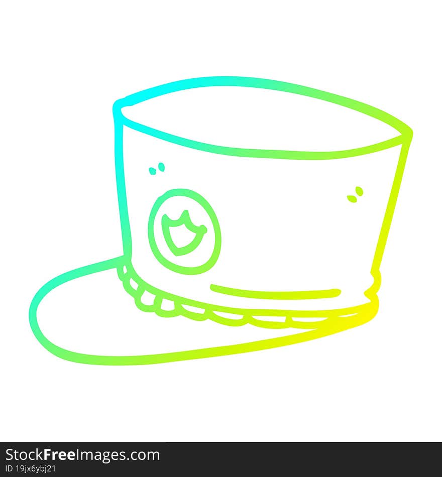 cold gradient line drawing of a cartoon band hat