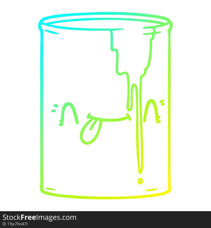 cold gradient line drawing cartoon toxic waste