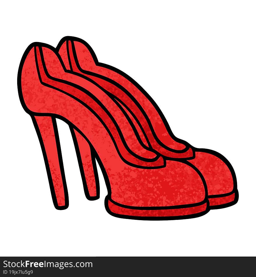 cartoon red shoes. cartoon red shoes