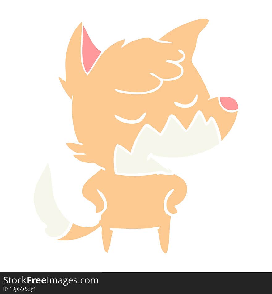 friendly flat color style cartoon fox