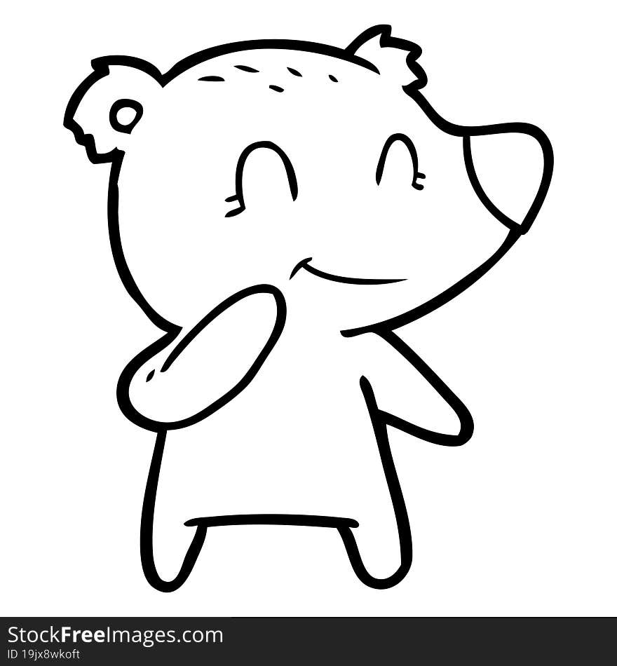 smiling polar bear cartoon. smiling polar bear cartoon