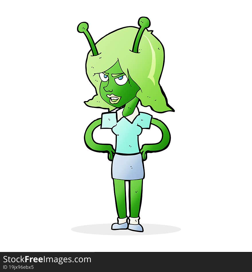 cartoon alien woman