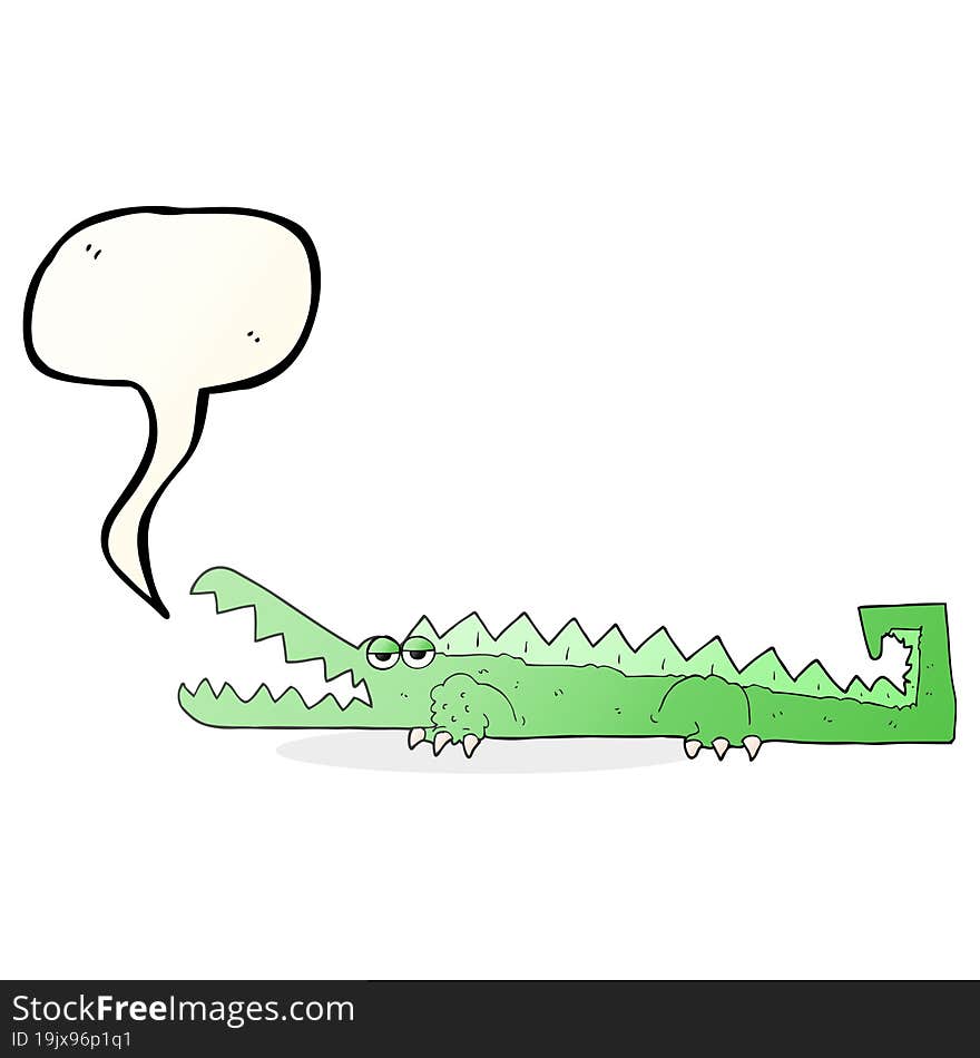 speech bubble cartoon crocodile