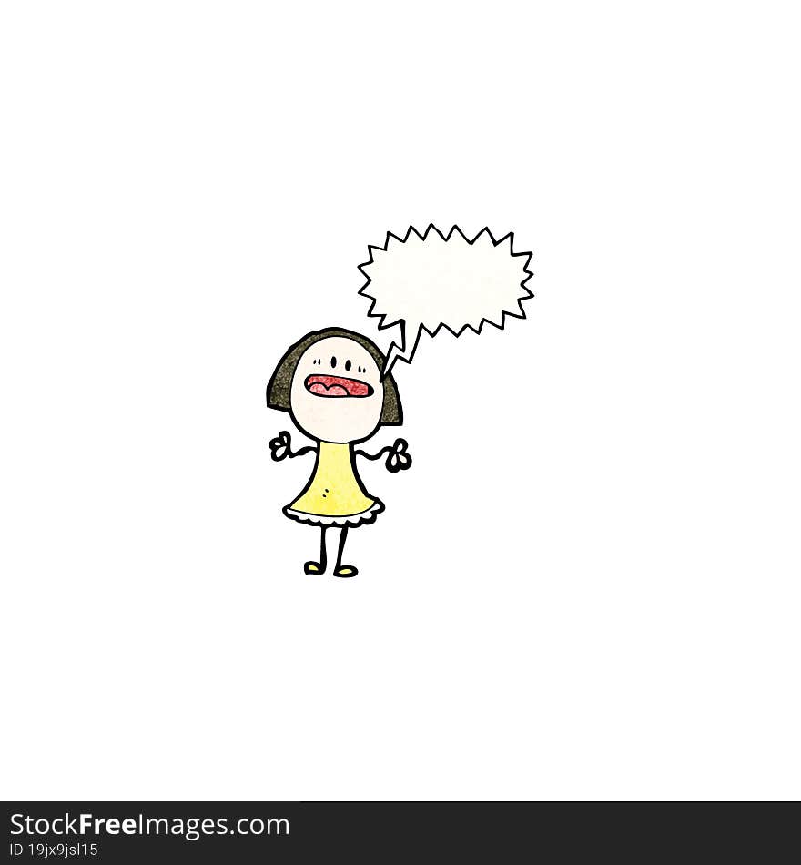 Shouting Woman With Speech Bubble