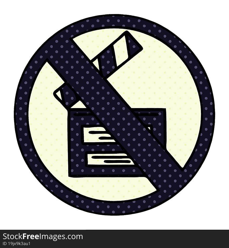 comic book style cartoon of a no directors sign