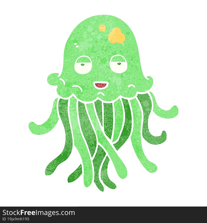 retro cartoon octopus