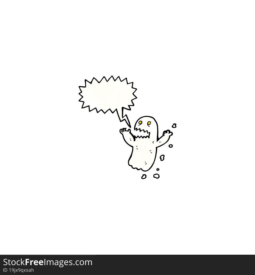 cartoon shrieking ghost