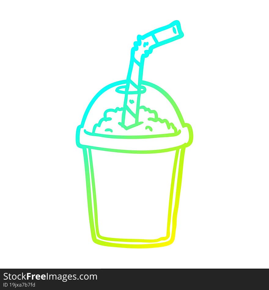 cold gradient line drawing of a iced smoothie