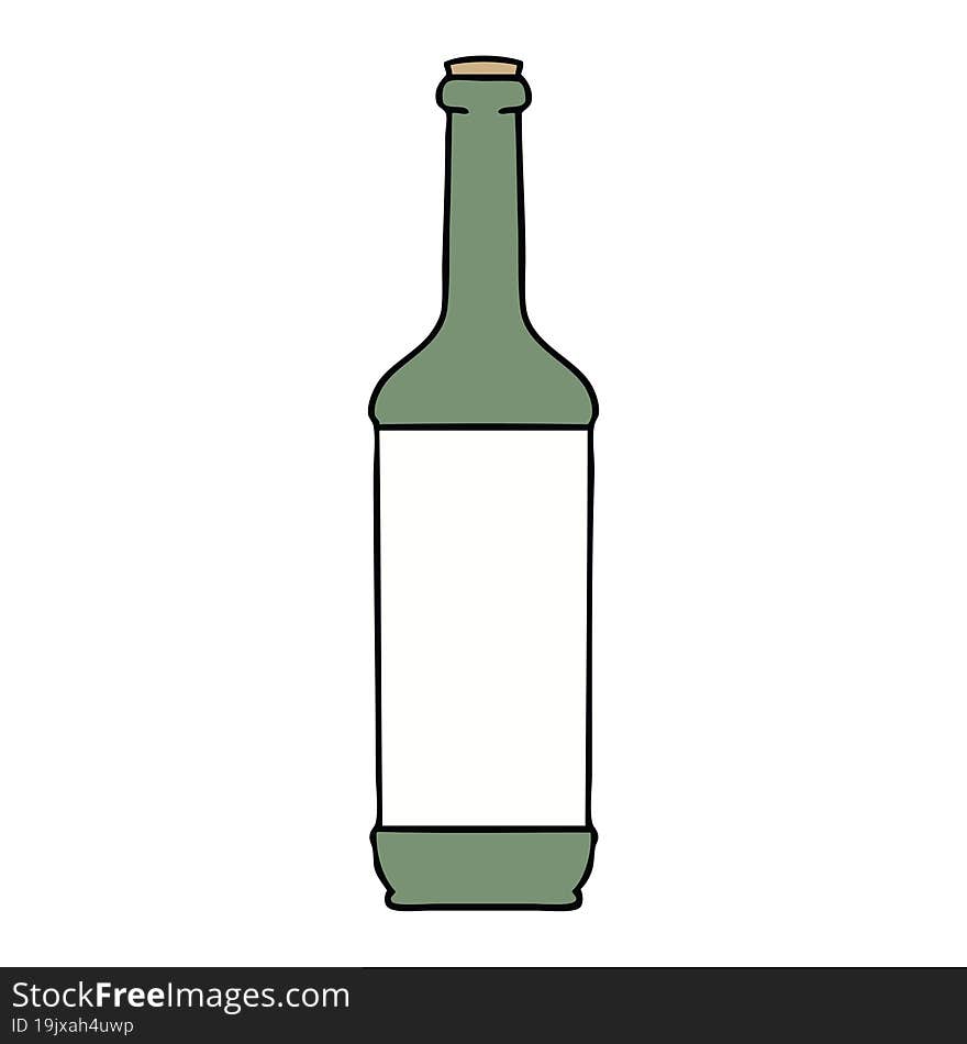 quirky hand drawn cartoon wine bottle