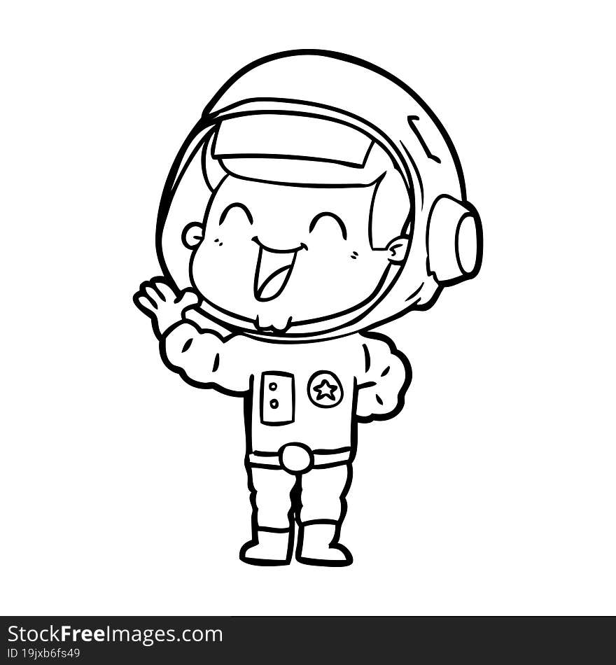 happy cartoon astronaut. happy cartoon astronaut