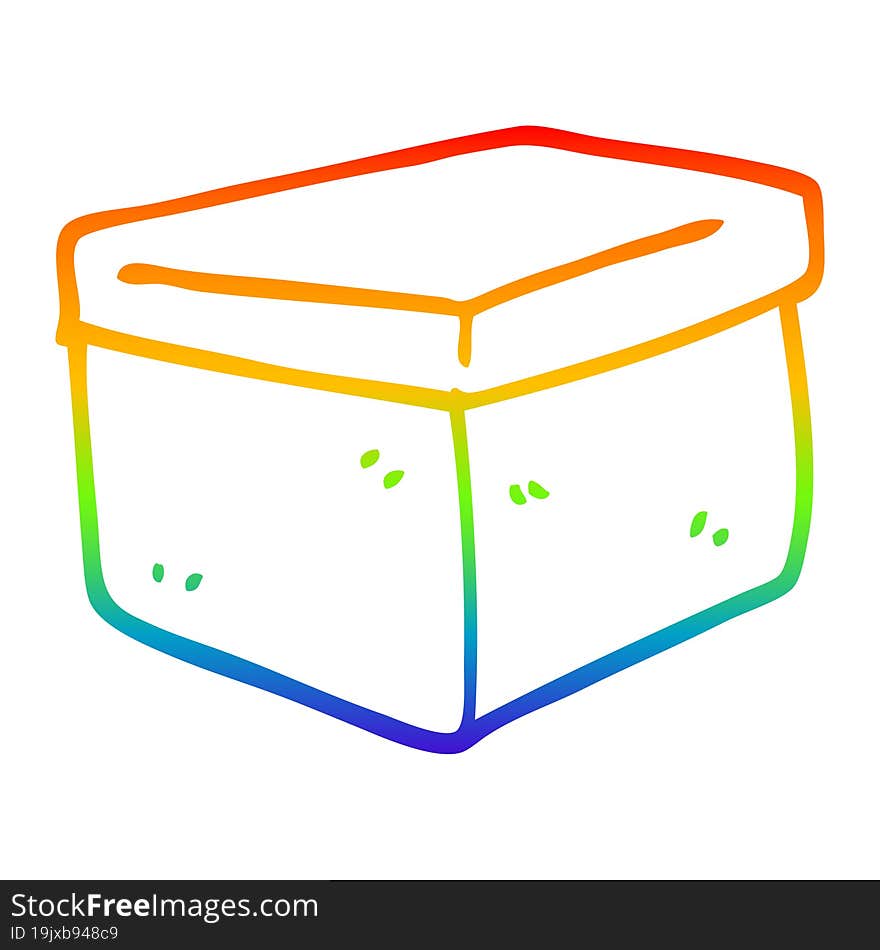 rainbow gradient line drawing cartoon filing box