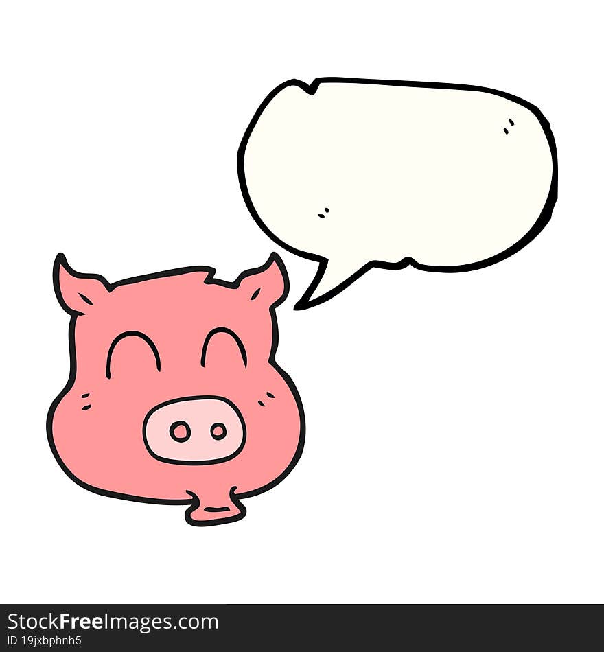 speech bubble cartoon pig