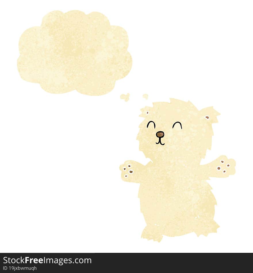 cartoon teddy bear with thought bubble