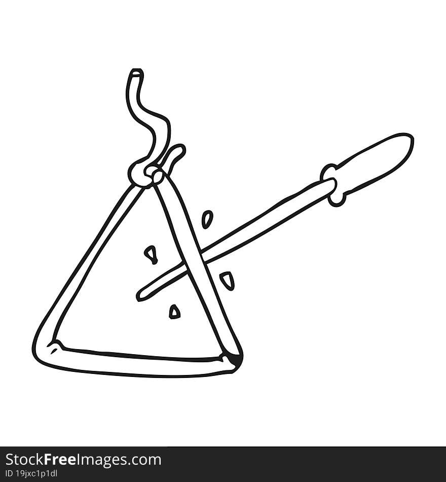 freehand drawn black and white cartoon triangle