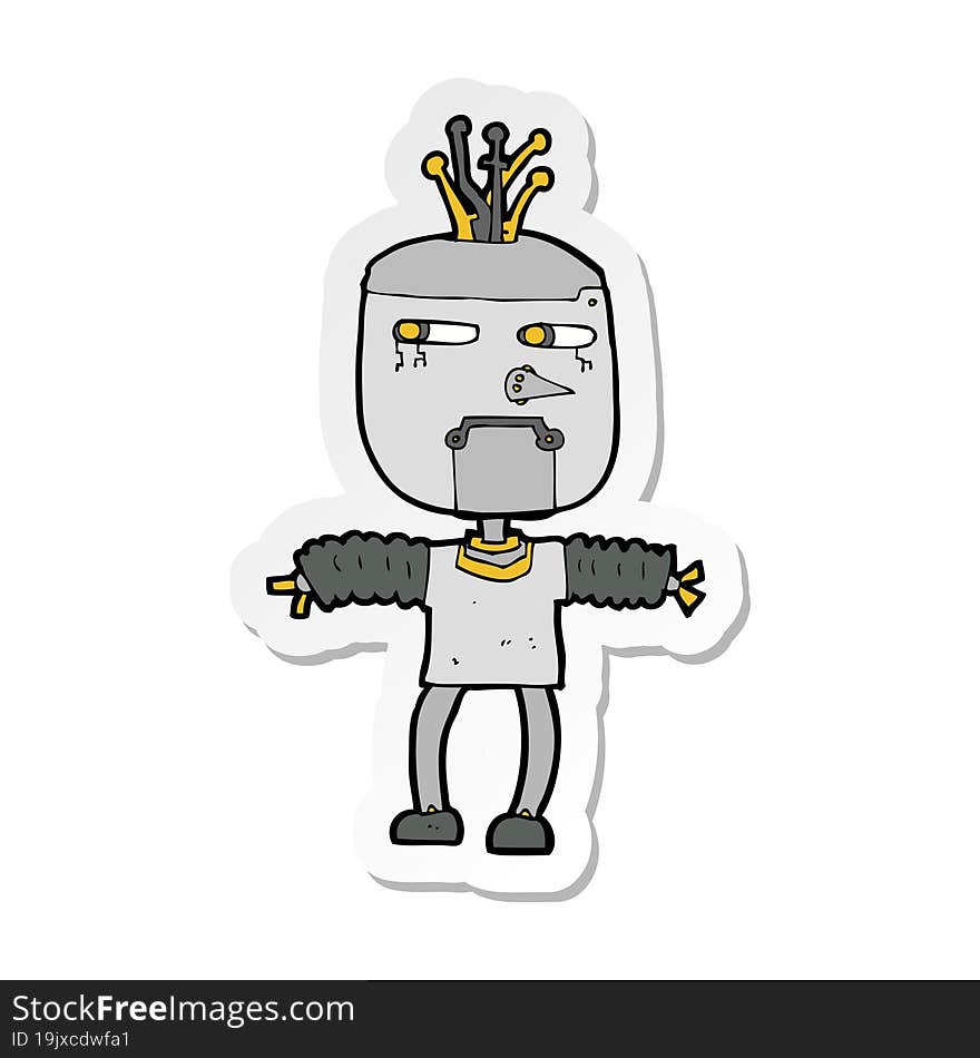 sticker of a cartoon robot