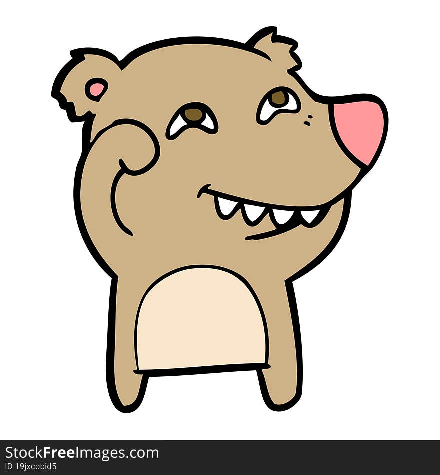 cartoon bear showing teeth. cartoon bear showing teeth