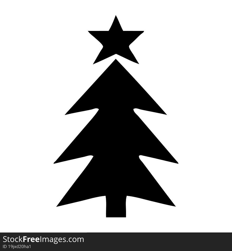 flat symbol of a christmas tree. flat symbol of a christmas tree