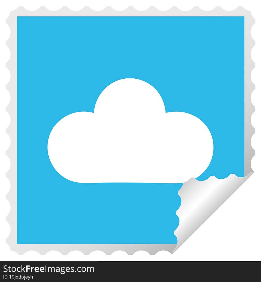 Square Peeling Sticker Cartoon White Cloud